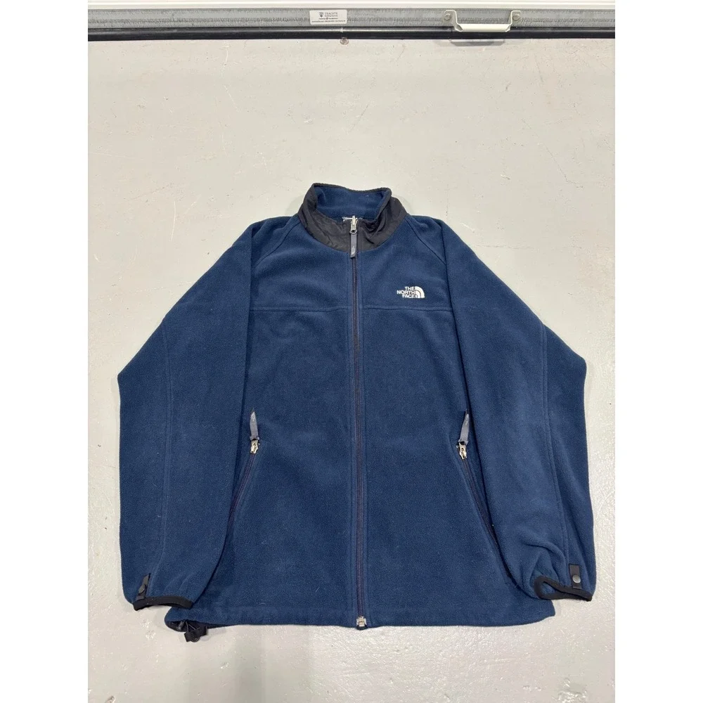The North Face Mens Navy Blue Full Zip Fleece Jacket XL TG Youth Fits Small/Med